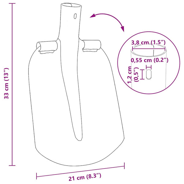 Lapio Pää Hopea 33 x 21 cm Jauhemaalattu Teräs