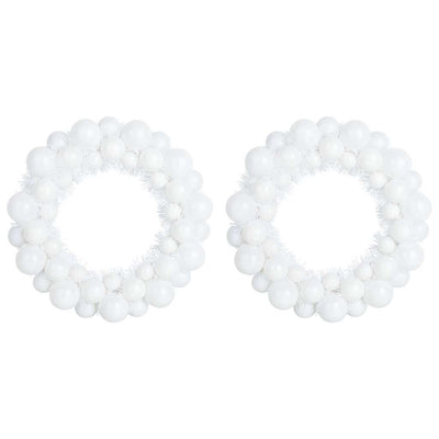 Valkoinen joulupallon seppeleet Marlini 33x33x7cm (2 pcs)