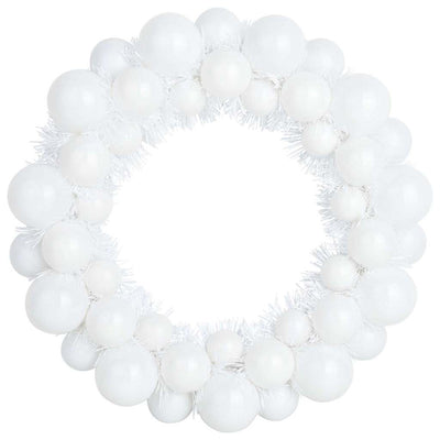 Valkoinen joulupallon seppeleet Marlini 33x33x7cm (2 pcs)