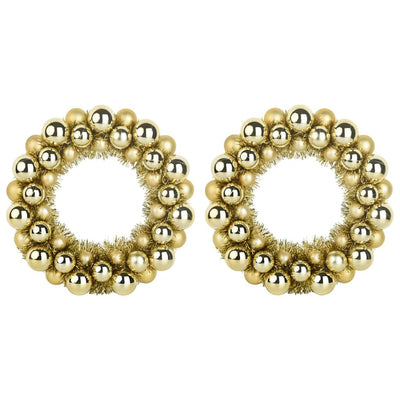 Kulta joulupallon seppeleet Levern 33x33x7cm (2 pcs polystyreeni)