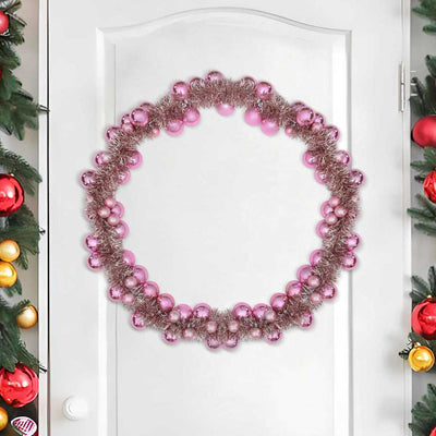 Pinkki joulupallo garland Mufit 186cm (polystyreeni)