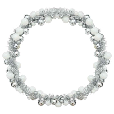 Valkoinen ja hopea joulupallo garland Darryn 186cm (polystyreeni)