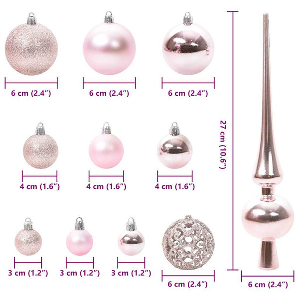 Joulukoristeen setti 61 kpl 150 LEDiä Lämpimän Valkoinen Ø 6 cm
