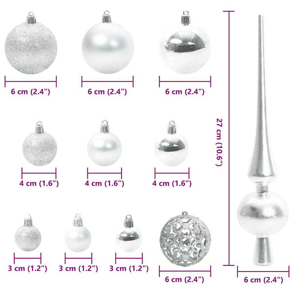Joulukoristeen setti 61 kpl 150 LEDiä Lämpimän Valkoinen Ø 6 cm