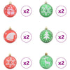 Punainen ja vihreä joulukoristeen setti Bernita 40 pcs