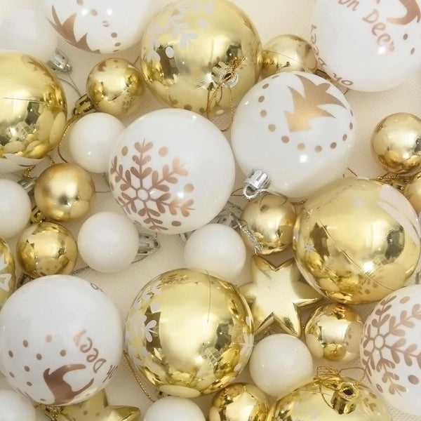 Joulukoristeen setti 40 pcs Valkoinen ja kulta Muovi