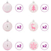 Valkoinen ja vaaleanpunainen joulukoristeen setti Hertechin 40 pcs
