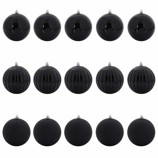 Joulukoristeen setti 15 pcs Musta XL