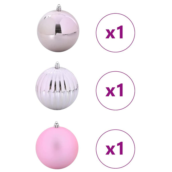 Joulukoristeen setti 3 pcs Pinkki Muovi