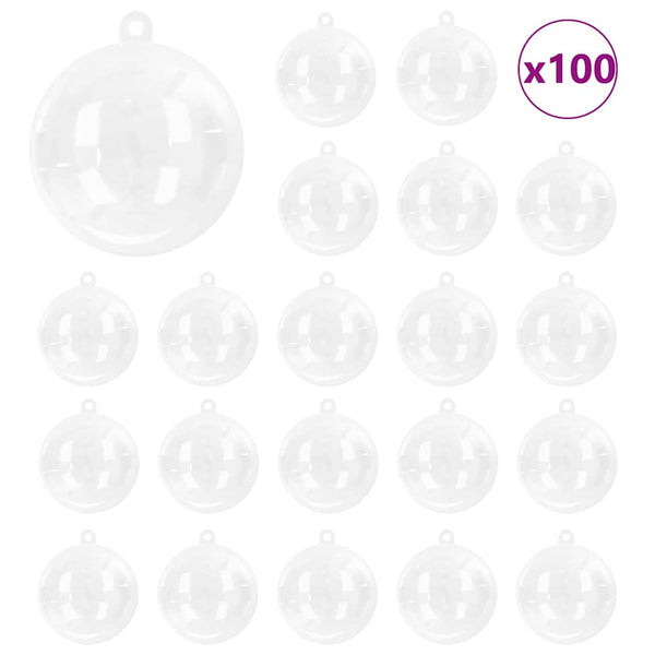 Joulukoristeen setti 100 pcs Läpinäkyvä Ø 8 cm
