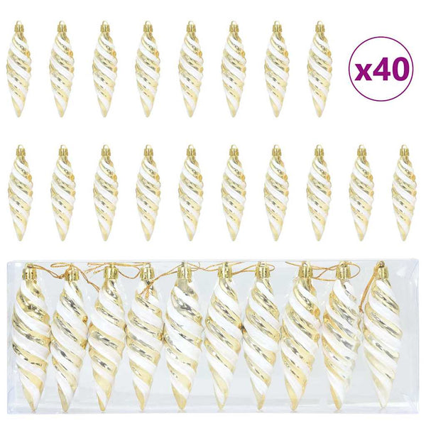 Joulun Spiraalimallinen Kuula 40 pcs Kulta Muovi