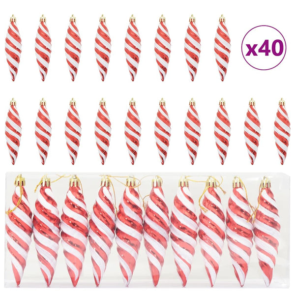 Joulun Spiraalimallinen Kuula 40 pcs Punainen