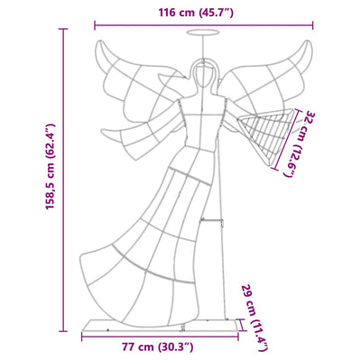 Lämpimän valkoinen valotettu kulma Caleopia 116x29x158.5cm