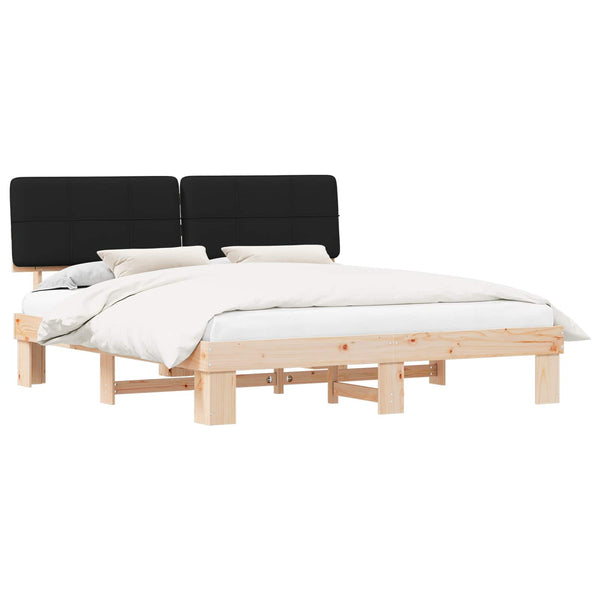 Sänkyrunko verhoillulla päädyn Musta 6FT Super King Size