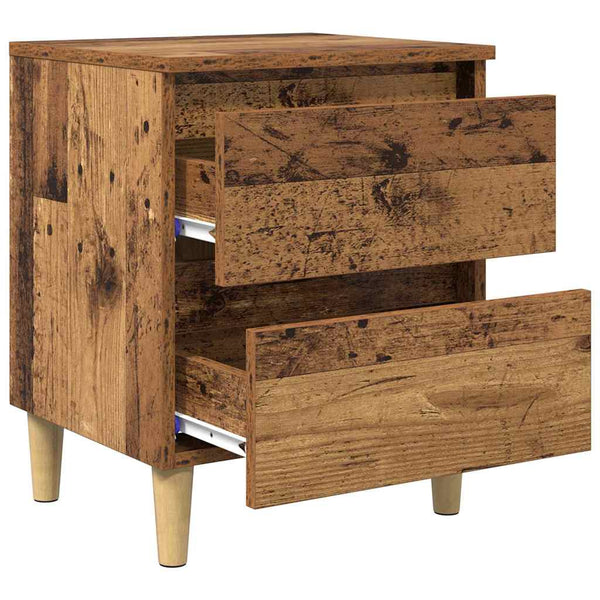 Sängyn kaapit 2 pcs Vanha Puu 40 x 35 x 50 cm Tekninen puu
