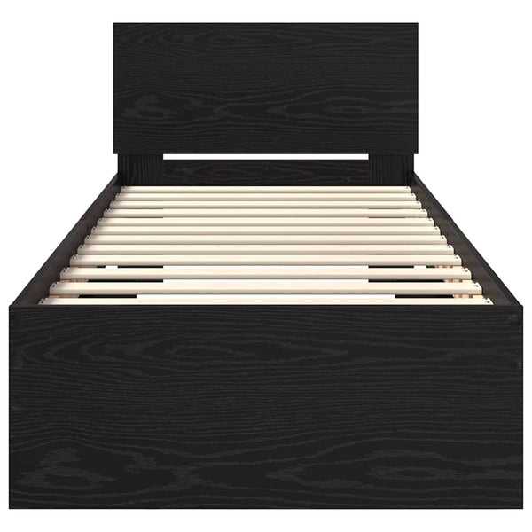 Musta tammi sängyn runko. 2FT6 Small Single Tekninen puu