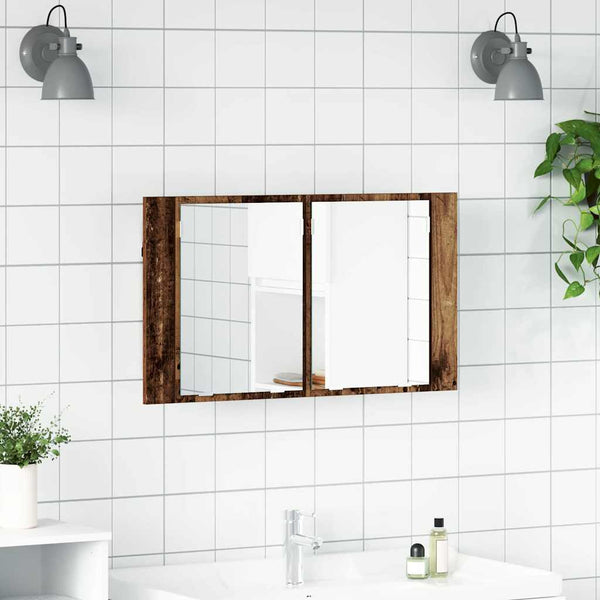 Kylpyhuoneen Peilikaappi Vanha Puu 80 x 12 x 45 cm Tekninen puu