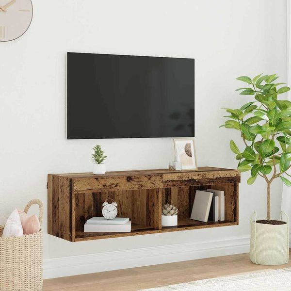 TV-tasosetti Vanha Puu 100 x 30 x 30 cm Tekninen puu