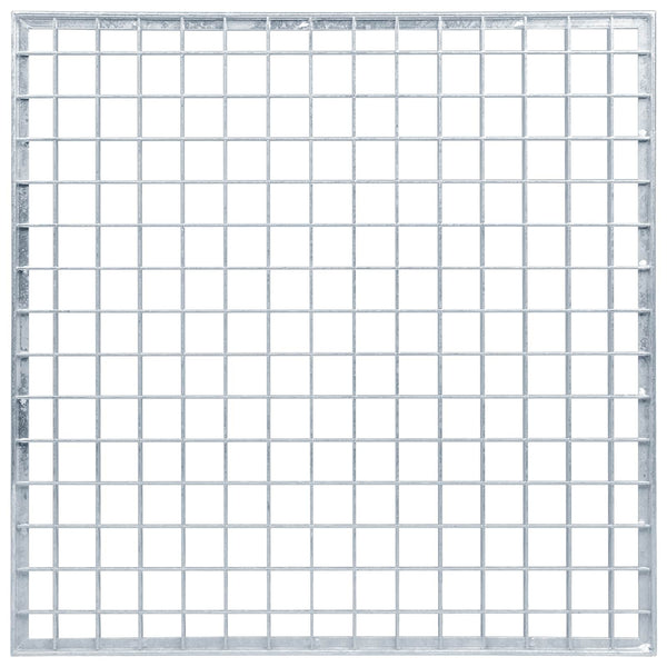 Ritilä Hopea 50 x 50 x 2 cm Kuuma-dipatut galvanisoitu teräs