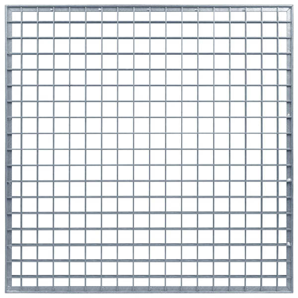 Ritilä Hopea 60 x 60 x 2 cm Kuuma-dipatut galvanisoitu teräs