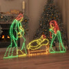Monivärinen valoisa joulunäyttely Francina 112x72cm (550 led-valoilla)