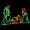 Monivärinen valoisa joulunäyttely Francina 112x72cm (550 led-valoilla)
