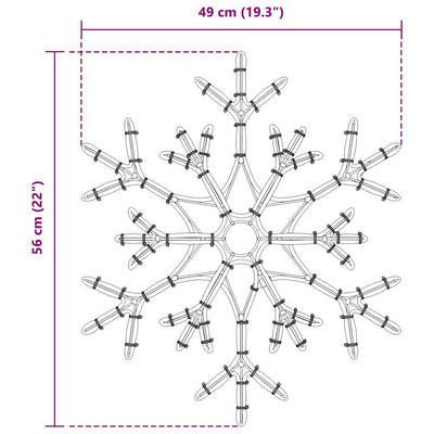 Lämpimän valkoinen joulutähti 180 led-valoilla Rizan 56x49x0.7cm