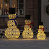 Valkoinen joulun lumiukko-perhe Jeb 81x60x125cm (3 pcs)