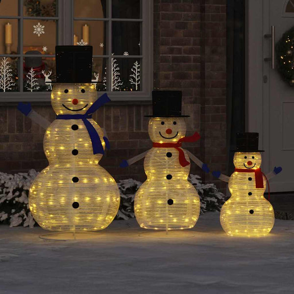 Valkoinen joulun lumiukko-perhe Jeb 81x60x125cm (3 pcs)