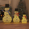 Valkoinen joulun lumiukko-perhe Jeb 81x60x125cm (3 pcs)