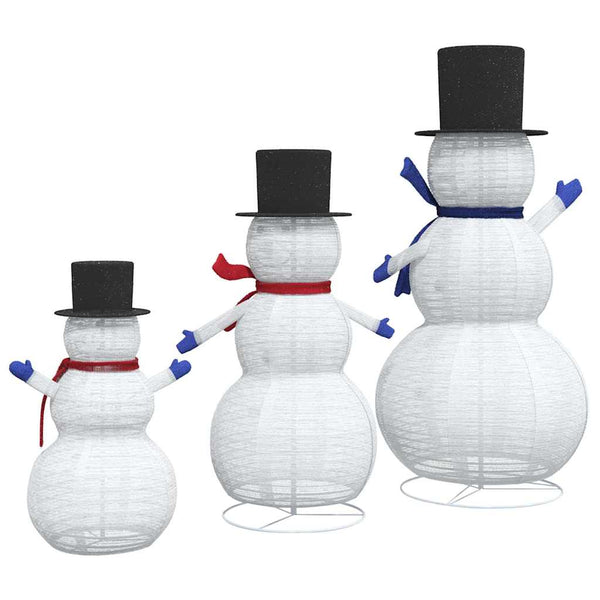 Valkoinen joulun lumiukko-perhe Jeb 81x60x125cm (3 pcs)