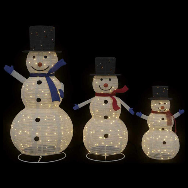 Valkoinen joulun lumiukko-perhe Jeb 81x60x125cm (3 pcs)