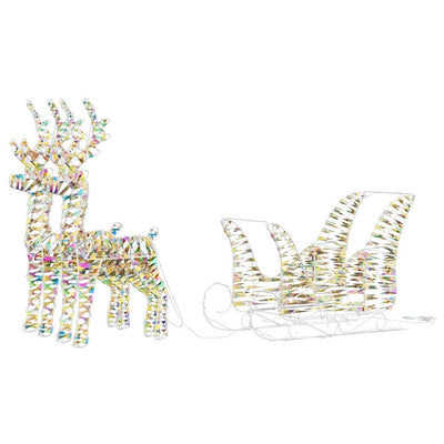 Valkoinen poron vetämä joulusleigh Feige (lämpimän pet)