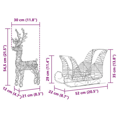 Valkoinen poron vetämä joulusleigh Feige (lämpimän pet)
