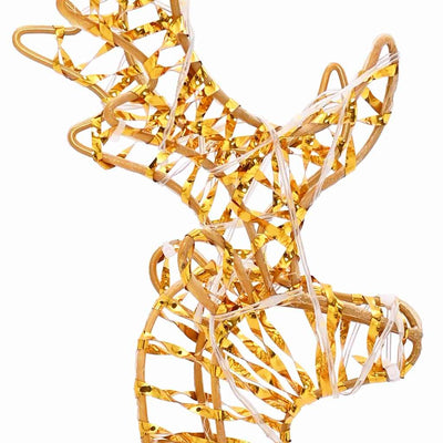 Valkoinen poron vetämä joulusleigh Dayne 30x12x55cm (lämmin pet)