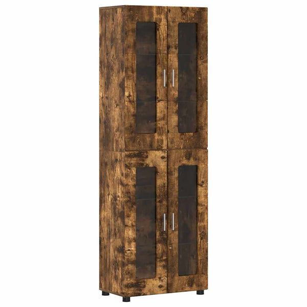 Korkea kaappi FLORIN 60 x 35 x 182 cm Savupähkinä Tekninen puu