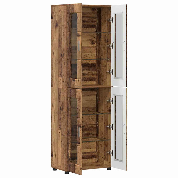 Korkea kaappi FLORIN 60 x 35 x 182 cm Vanha puu Tekninen puu