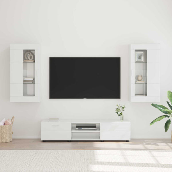 TV-tasosetti FLORIN 3 kpl Korkean kiillon valkoinen