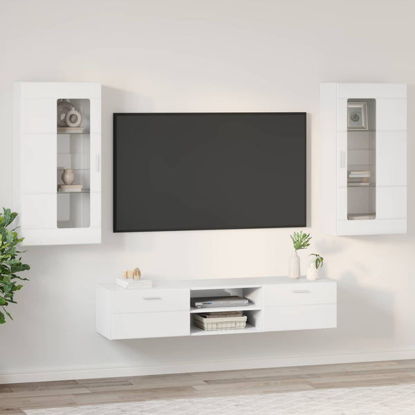 TV-tasosetti FLORIN 3 kpl Korkean kiillon valkoinen