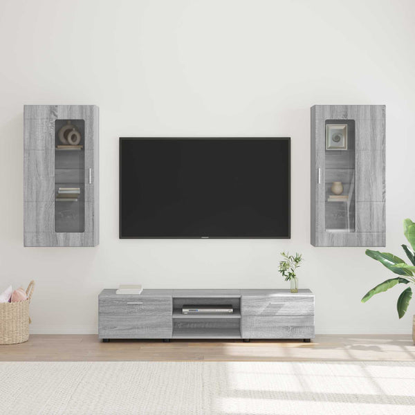 TV-tasosetti FLORIN 3 kpl Harmaa Sonoma Tekninen puu