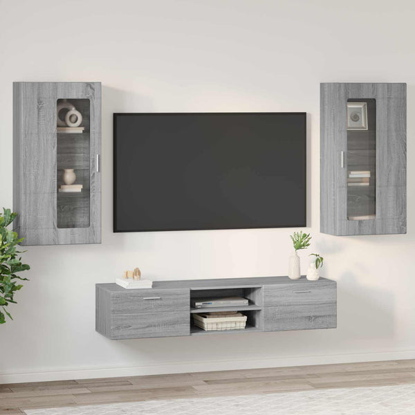 TV-tasosetti FLORIN 3 kpl Harmaa Sonoma Tekninen puu