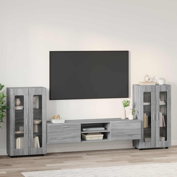 TV-tasosetti FLORIN 3 kpl Harmaa Sonoma Tekninen puu