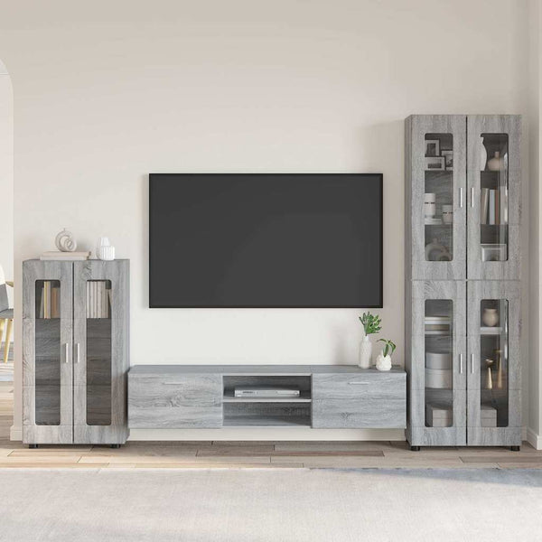 TV-tasosetti FLORIN 3 kpl Harmaa Sonoma Tekninen puu