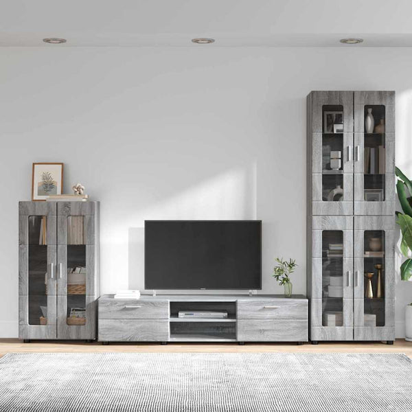 TV-tasosetti FLORIN 3 kpl Harmaa Sonoma Tekninen puu