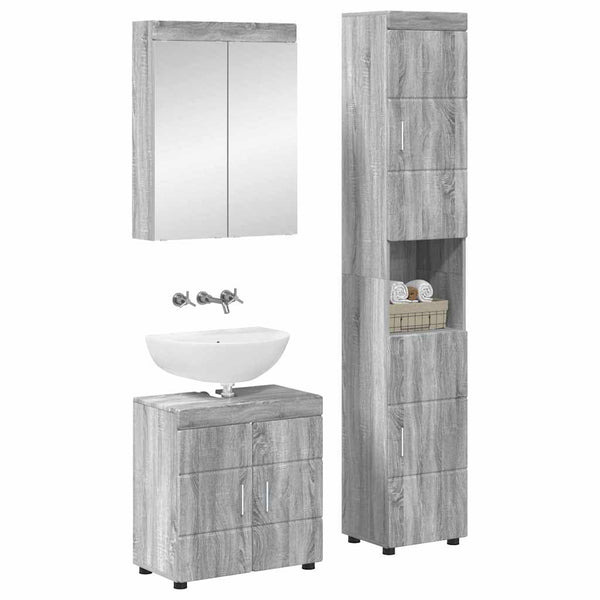 Kylpyhuonekalustesetti TULUM 3 kpl Harmaa Sonoma