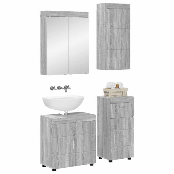 Kylpyhuonekalustesetti TULUM 4 kpl Harmaa Sonoma