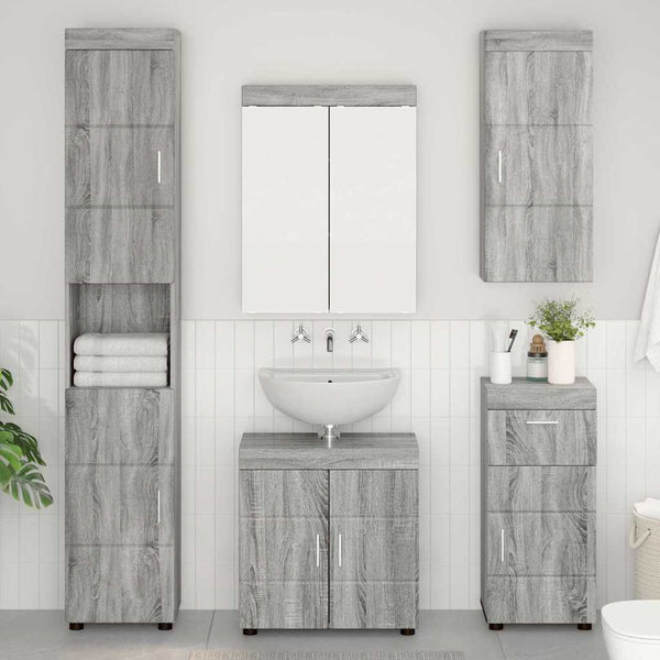 Kylpyhuonekalustesetti TULUM 5 kpl Harmaa Sonoma