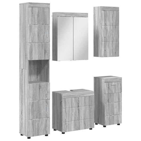 Kylpyhuonekalustesetti TULUM 5 kpl Harmaa Sonoma
