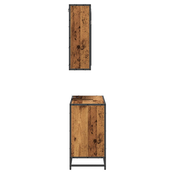 Kylpyhuonekalustesetti 2 kpl Vanha Puu 65 x 33 x 60 cm
