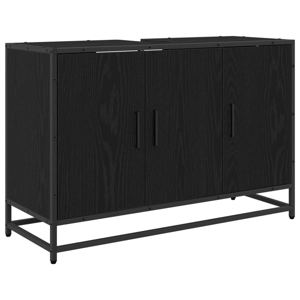 Kylpyhuonekalustesetti 2 kpl Musta tammi. 90 x 33 x 60 cm